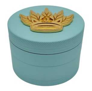 Grinder 4-teilig Prestige | Pastellblau | 2 Größen | Aluminium | Silikonhülle | 3D-Logo Gold