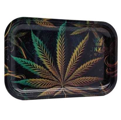 Rolltablett XXL | 29x19cm | Psychedelische Serie | Entwurf 6 | Cannabisblatt 2