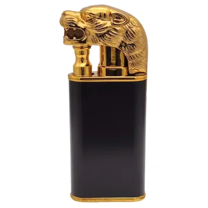 Gouden Leeuw Aansteker | Zwart & Goud