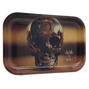 Bandeja de Liar XXL | 29x19cm | Serie de arte de lujo | Diseño 5 | Calavera Dorada 2