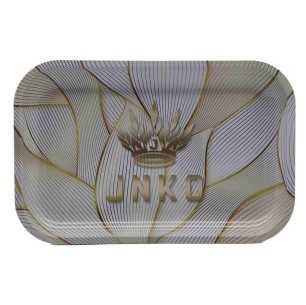 Rolling Tray XXL | 29x19cm | Abstract Art Serie | Design 1 | Goud & Wit Golven