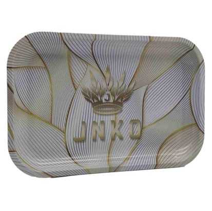 Rolovací tác XXL | 29x19cm | Abstraktní umění série | Design 1 | Zlaté a bílé vlny
