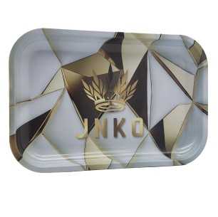 Rolling Tray XXL | 29x19cm | Abstract Art Serie | Design 4 | Wit & Goud Geometrisch