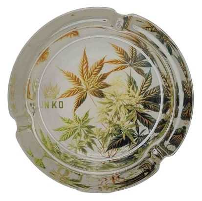 Cenicero Redondo Vidrio 10cm | Serie de arte cannábico | Diseño 2 | Planta de malezas 2