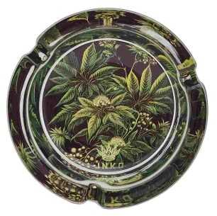 Popelník kulatý skleněný 10cm | Cannabis Art Series | Design 5 | Plevelová rostlina 5