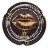 Posacenere Rotondo in Vetro 10 cm | Serie d'arte di lusso | Disegno 3 | Labbra dorate