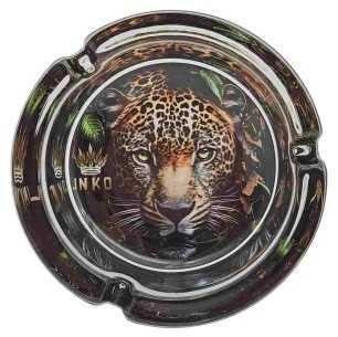 Popielniczka Okrągła Szklana 10cm | Seria Dzikie Zwierzęta | Projekt 4 | Jaguar