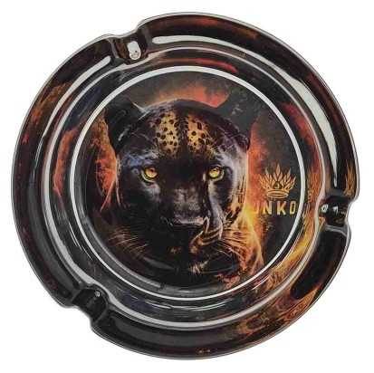 Aschenbecher Rund Glas 10cm | Savage Animals-Serie | Entwurf 6 | Panther