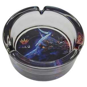 Cendrier Rond Verre 10cm | Série Animaux sauvages | Conception 12 | Loup