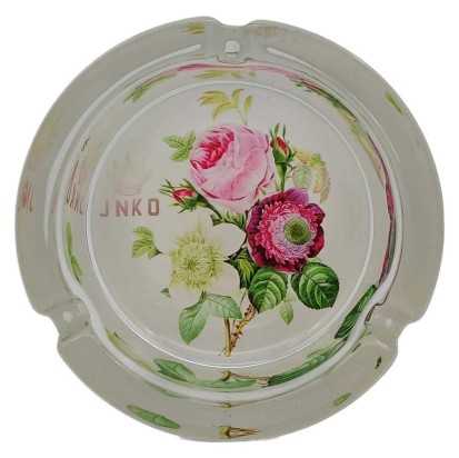 Cenicero Redondo Vidrio 10cm | Serie de flores botánicas | Diseño 1 | rosas silvestres