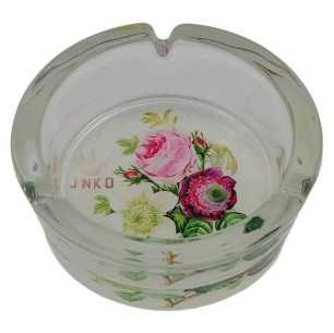 Cenicero Redondo Vidrio 10cm | Serie de flores botánicas | Diseño 1 | rosas silvestres