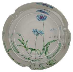 Asbak Rond Glas | Botanical Flowers | Korenbloemen