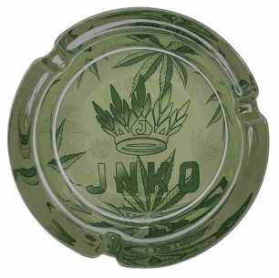 Cenicero Redondo Vidrio 10cm | Serie Marihuana | Diseño 1 | Hojas de hierba 1