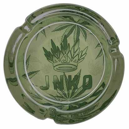 Cenicero Redondo Vidrio 10cm | Serie Marihuana | Diseño 1 | Hojas de hierba 1