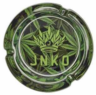 Cenicero Redondo Vidrio 10cm | Serie Marihuana | Diseño 2 | Hojas de hierba 2