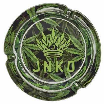 Cenicero Redondo Vidrio 10cm | Serie Marihuana | Diseño 2 | Hojas de hierba 2