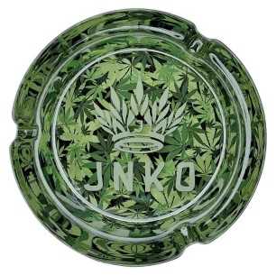 Cenicero Redondo Vidrio 10cm | Serie Marihuana | Diseño 3 | Hojas de hierba 3