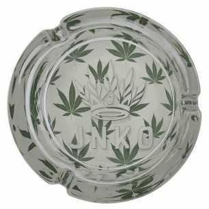 Cendrier Rond Verre 10cm | Série sur la marijuana | Conception 4 | Feuilles de mauvaises herbes 4