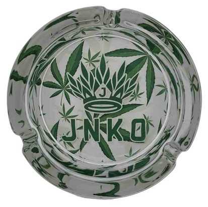 Cendrier Rond Verre 10cm | Série sur la marijuana | Conception 6 | Feuilles de mauvaises herbes 6