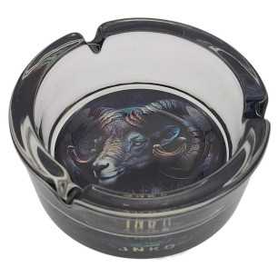 Asbak Rond Glas 10cm | Zodiac Signs Serie | Design 1 | Ram