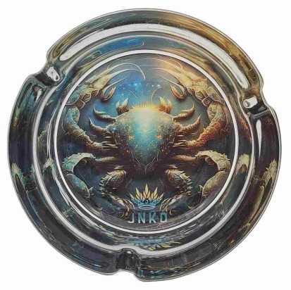 Aschenbecher Rund Glas 10cm | Sternzeichen-Serie | Entwurf 4 | Krebs