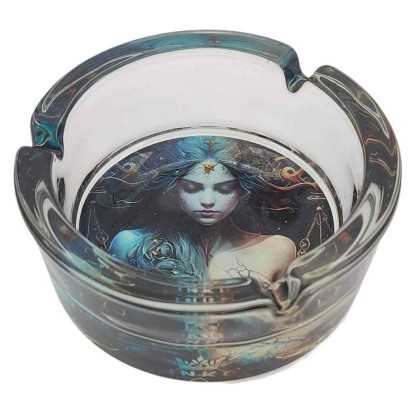 Ashtray Round Glass 10cm | Zodiac Signs Series | Design 7 | Libra