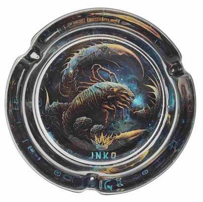Ashtray Round Glass 10cm | Zodiac Signs Series | Design 8 | Scorpio
