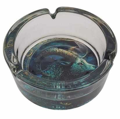Asbak Rond Glas 10cm | Zodiac Signs Serie | Design 10 | Steenbok