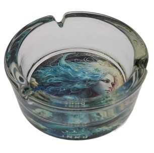 Aschenbecher Rund Glas 10cm | Sternzeichen-Serie | Entwurf 11 | Wassermann