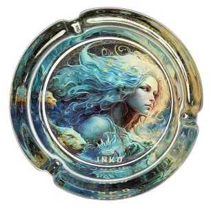 Asbak Rond Glas 10cm | Zodiac Signs Serie | Design 11 | Waterman