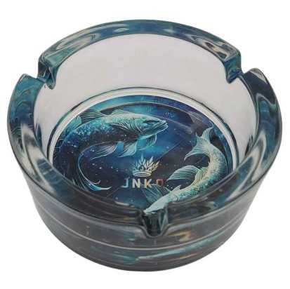 Asbak Rond Glas 10cm | Zodiac Signs Serie | Design 12 | Vissen