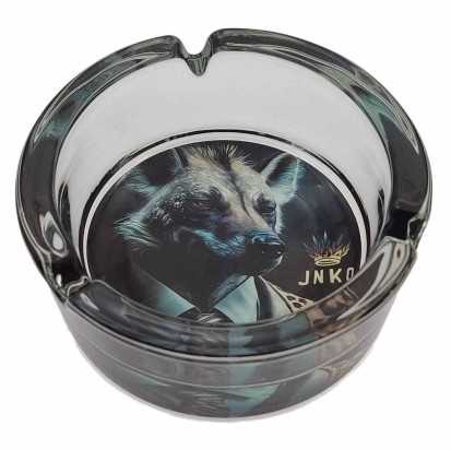 Asbak Rond Glas 10cm | Suited Animals Serie | Design 6 | Suited Hyena