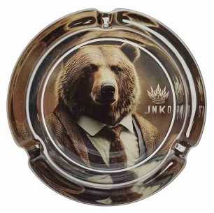 Asbak Rond Glas 10cm | Suited Animals Serie | Design 7 | Suited Bear