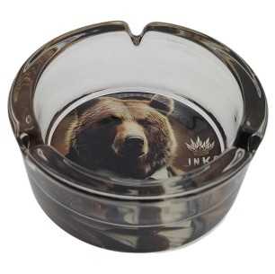Cendrier Rond Verre 10cm | Série Animaux adaptés | Conception 7 | Ours adapté