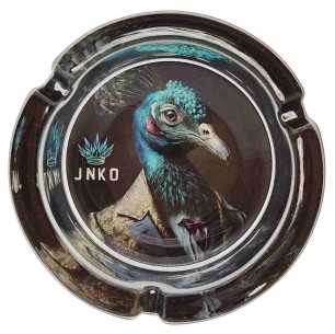 Asbak Rond Glas 10cm | Suited Animals Serie | Design 8 | Suited Peacock
