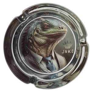Posacenere Rotondo in Vetro 10 cm | Serie di animali adatti | Disegno 10 | Iguana adatta