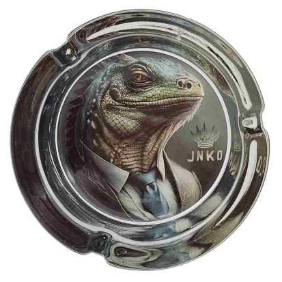 Cendrier Rond Verre 10cm | Série Animaux adaptés | Conception 10 | Iguane adapté