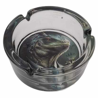 Cendrier Rond Verre 10cm | Série Animaux adaptés | Conception 10 | Iguane adapté