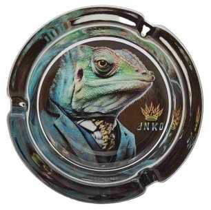 Cenicero Redondo Vidrio 10cm | Serie de animales adecuados | Diseño 2 | Camaleón adecuado
