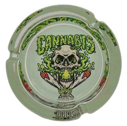 Cendrier Rond Verre 10cm | Restez série 420 | Conception 3 | Crâne Fumeur 2