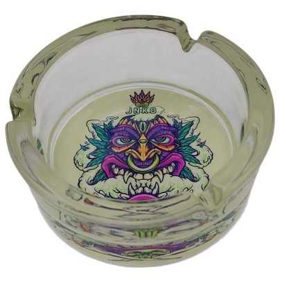 Cenicero Redondo Vidrio 10cm | Quédate Serie 420 | Diseño 5 | Volcán humeante