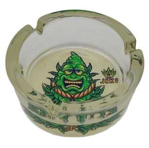 Aschenbecher Rund Glas 10cm | Stay 420-Serie | Entwurf 6 | Glücklicher Budz