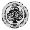 Posacenere Rotondo in Vetro 10 cm | Serie di arte del tatuaggio chicano | Disegno 1 | Bonny e Clyde 1