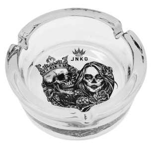 Aschenbecher Rund Glas 10cm | Chicano Tattoo-Kunstserie | Entwurf 6 | König Königin
