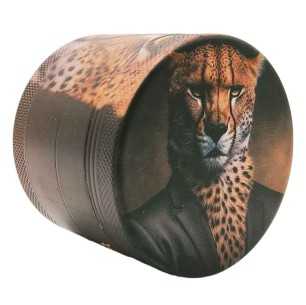 Grinder 4-Parts XL | Aluminium | 55mm | Suited Animals Series | Design 5 | Suited Cheetah