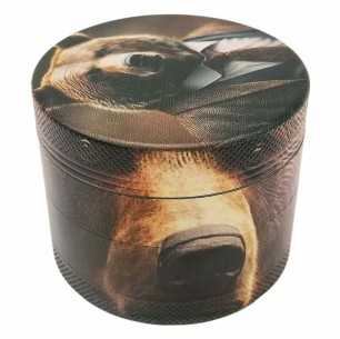 Grinder 4-Delig XL | Aluminium | 55mm | Suited Animals Serie | Design 7 | Suited Bear