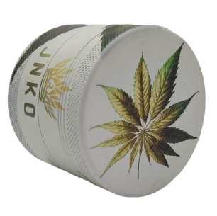 Grinder 4 Parti XL | Alluminio | 55 mm | Serie Arte sulla Cannabis | Disegno 3 | Pianta infestante 3