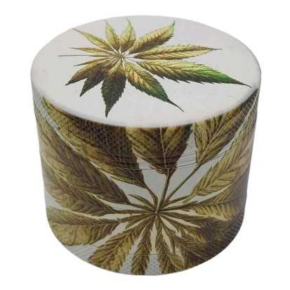 Grinder 4 Parti XL | Alluminio | 55 mm | Serie Arte sulla Cannabis | Disegno 3 | Pianta infestante 3
