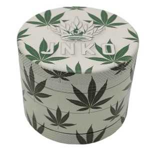 Grinder 4 parties XL | Aluminium | 55 mm | Série sur la marijuana | Conception 4 | Feuilles de mauvaises herbes 4