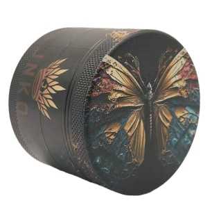 Grinder 4-teilig XL | Aluminium | 55mm | Savage Animals-Serie | Entwurf 2 | Schmetterling
